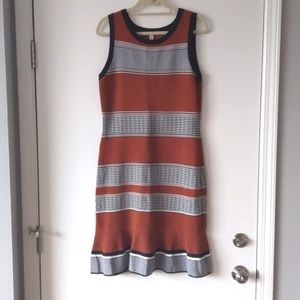 Halogen Brown Black Striped Knit Dress